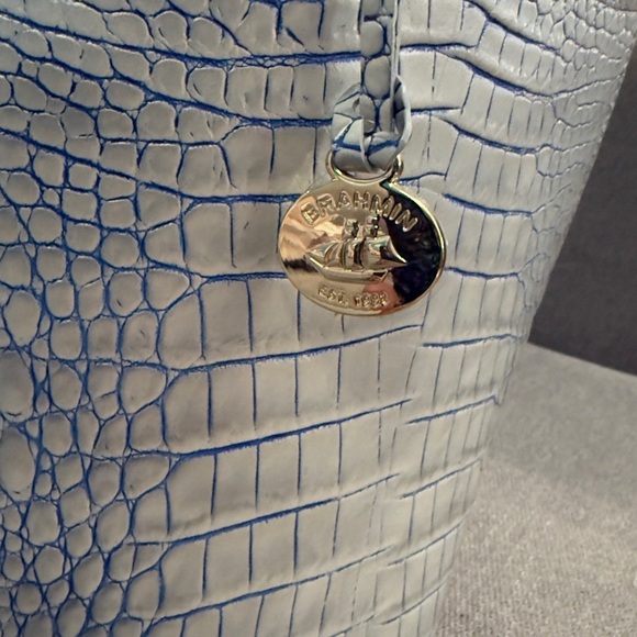 Brahmin Silver Crocodile-Embossed Tote Bag Set - Picture 8 of 14